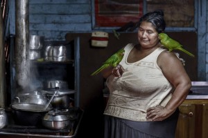 Señora con Loros BAJA